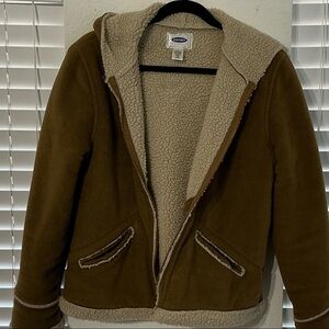 Old Navy Tan Sherpa-Lined Coat